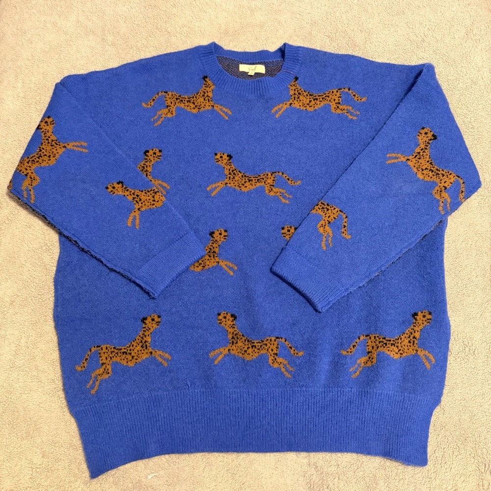 Easel Blue Crewneck Women’s Sweater Size Small